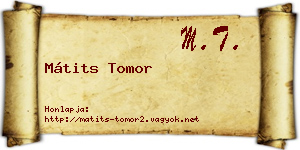 Mátits Tomor névjegykártya